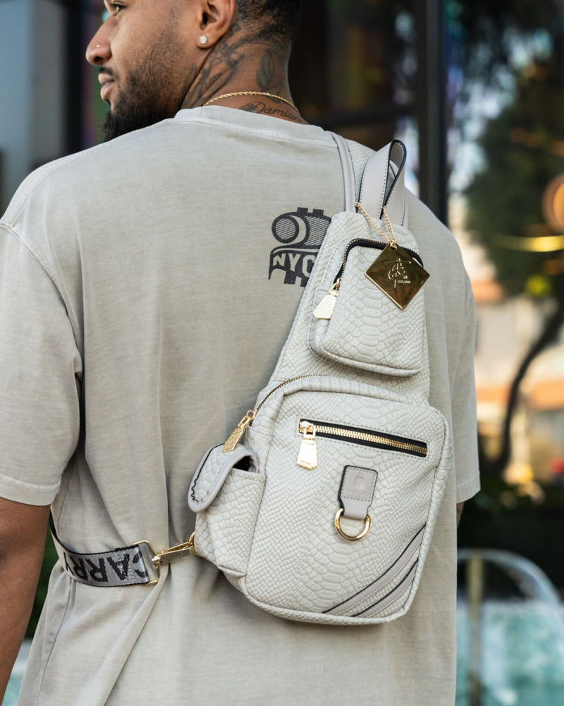 Apollo 1 Tear Drop Crossbody Bag in Grey