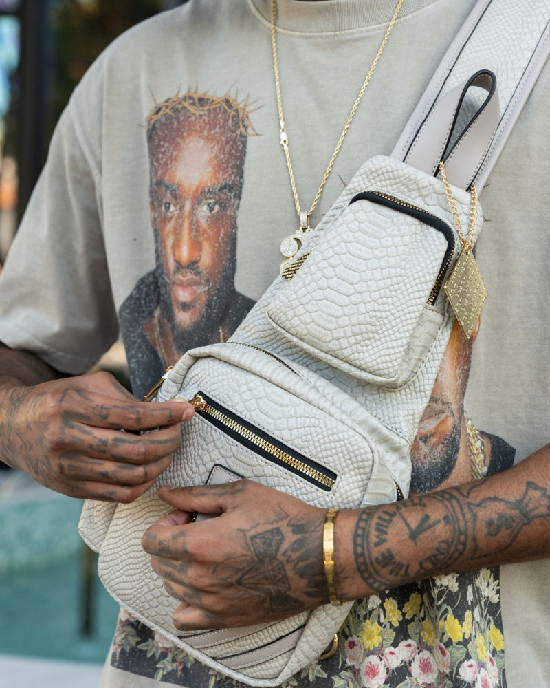 Apollo 1 Tear Drop Crossbody Bag in Grey