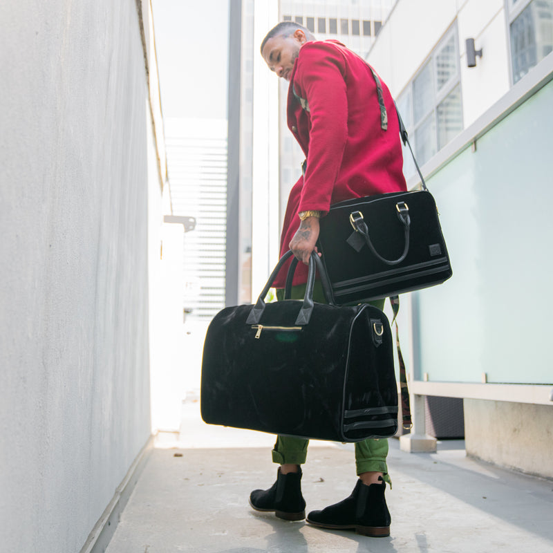 Velvet Duffle Bag in Black
