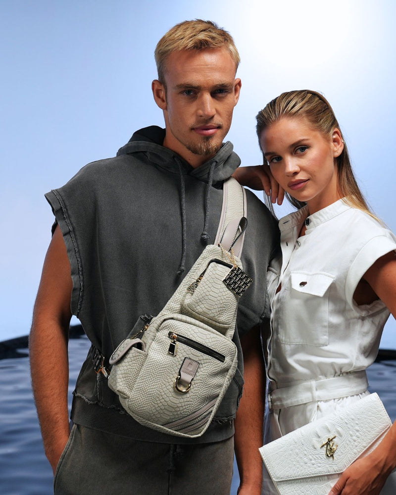 Apollo 1 Tear Drop Crossbody Bag in Grey
