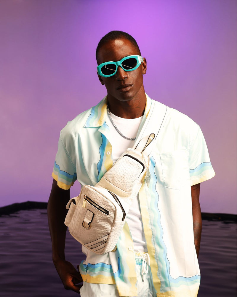 Apollo 1 Tear Drop Crossbody Bag in White