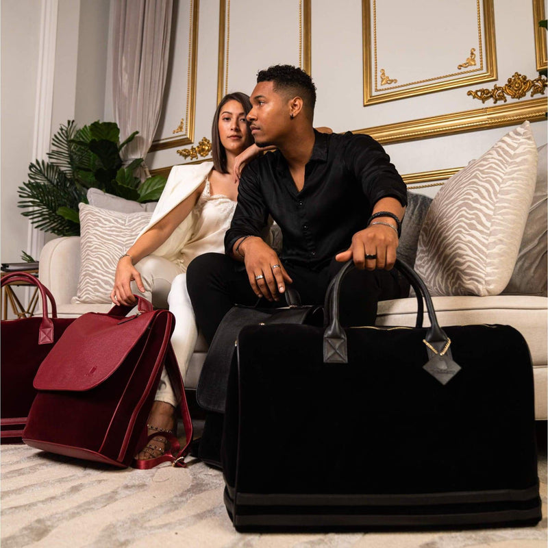 Velvet Duffle Bag in Black