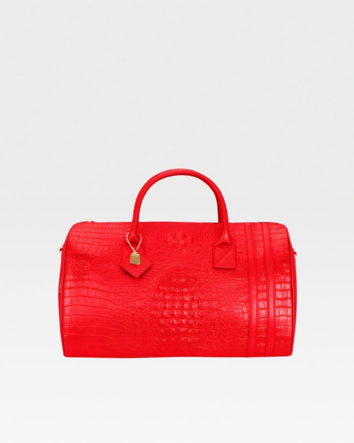 Apollo 2 Faux Crocodile Skin Travel Set in Red