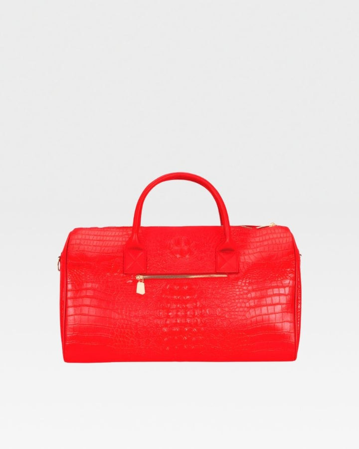 Apollo 2 Faux Crocodile Skin Travel Set in Red