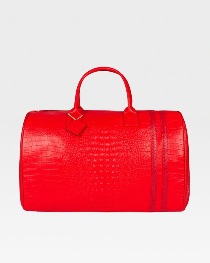 Apollo 2 Faux Crocodile Skin Travel Set in Red