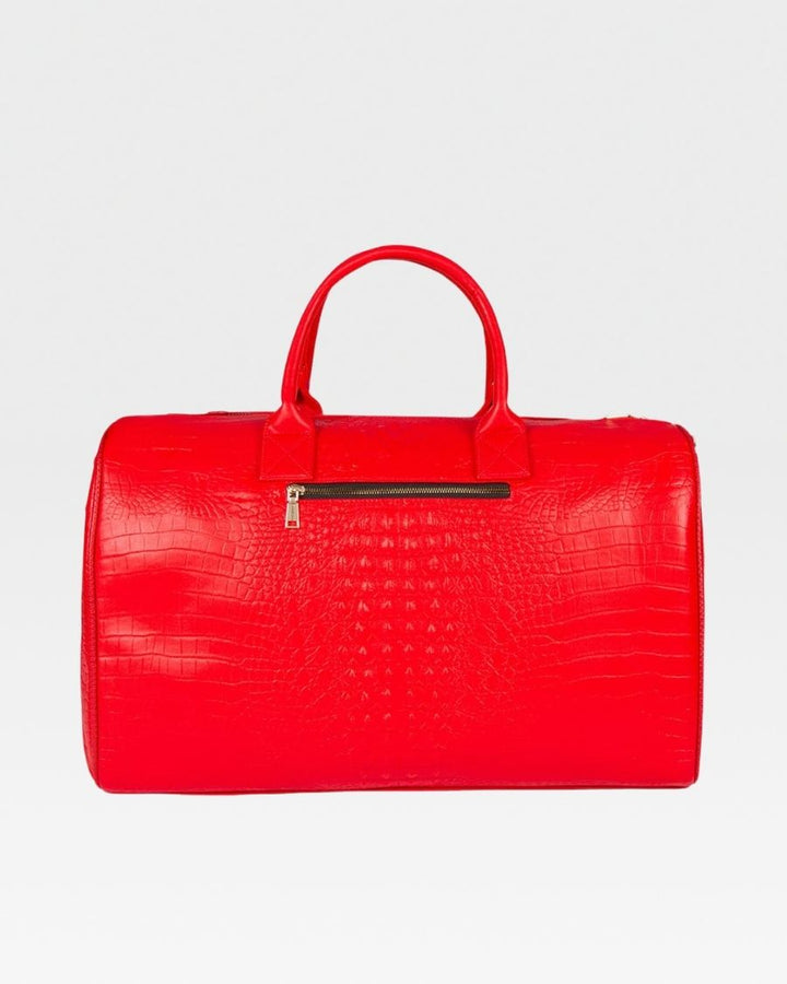 Apollo 2 Faux Crocodile Skin Travel Set in Red