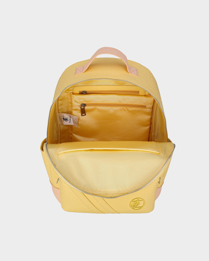 Leather Backpack in Yellow