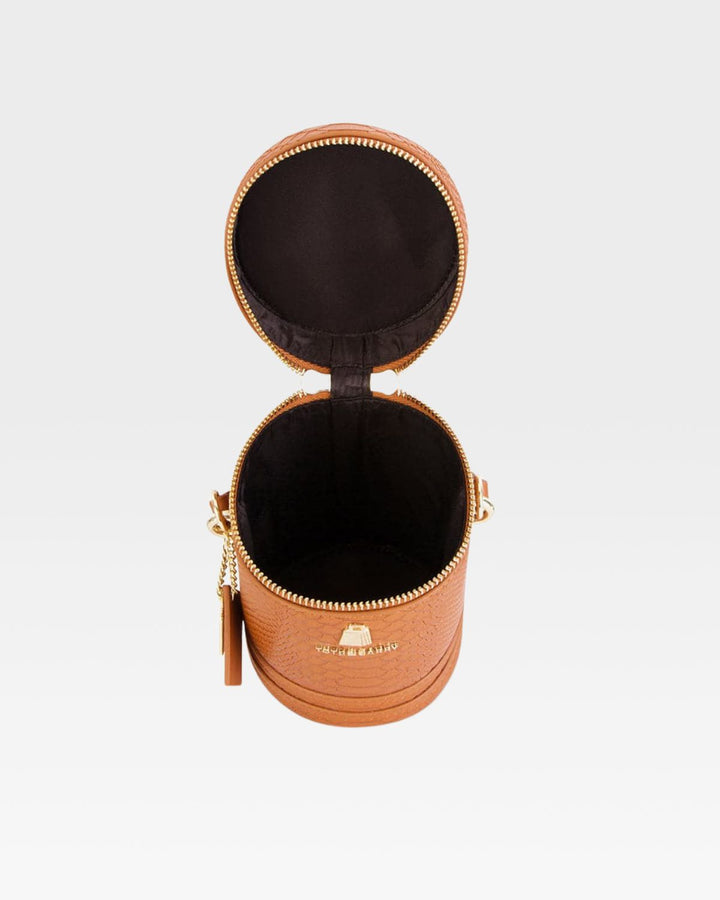 Mini Barrel Purse in Caramel