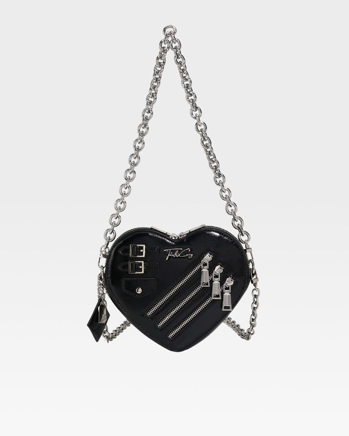Mini Heart Novelty Bag in Black